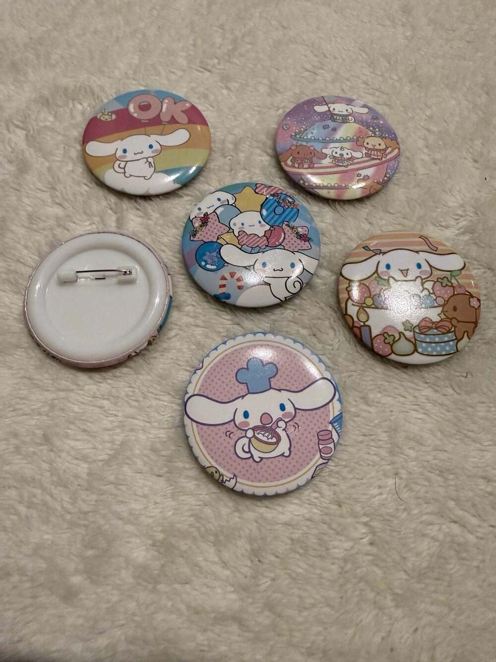 Sanrio Cinnamoroll Button Pin Brooch Badge Set of 5
